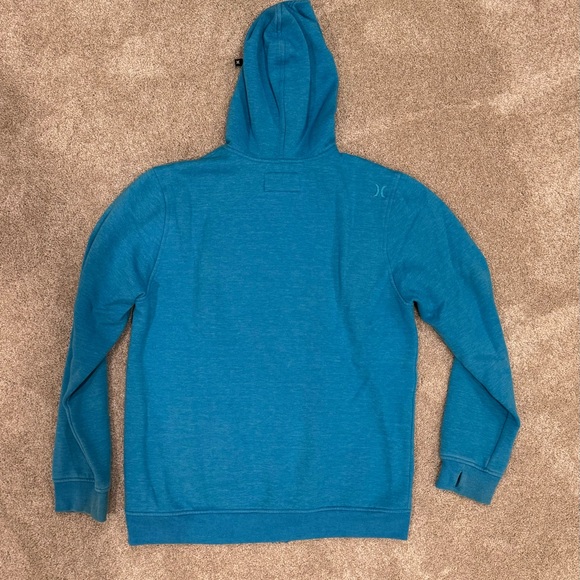 Men’s Blue Hurley Zip-Up Hooded Sweatshirt Y2K Hoody. Size XL - Picture 3 of 3